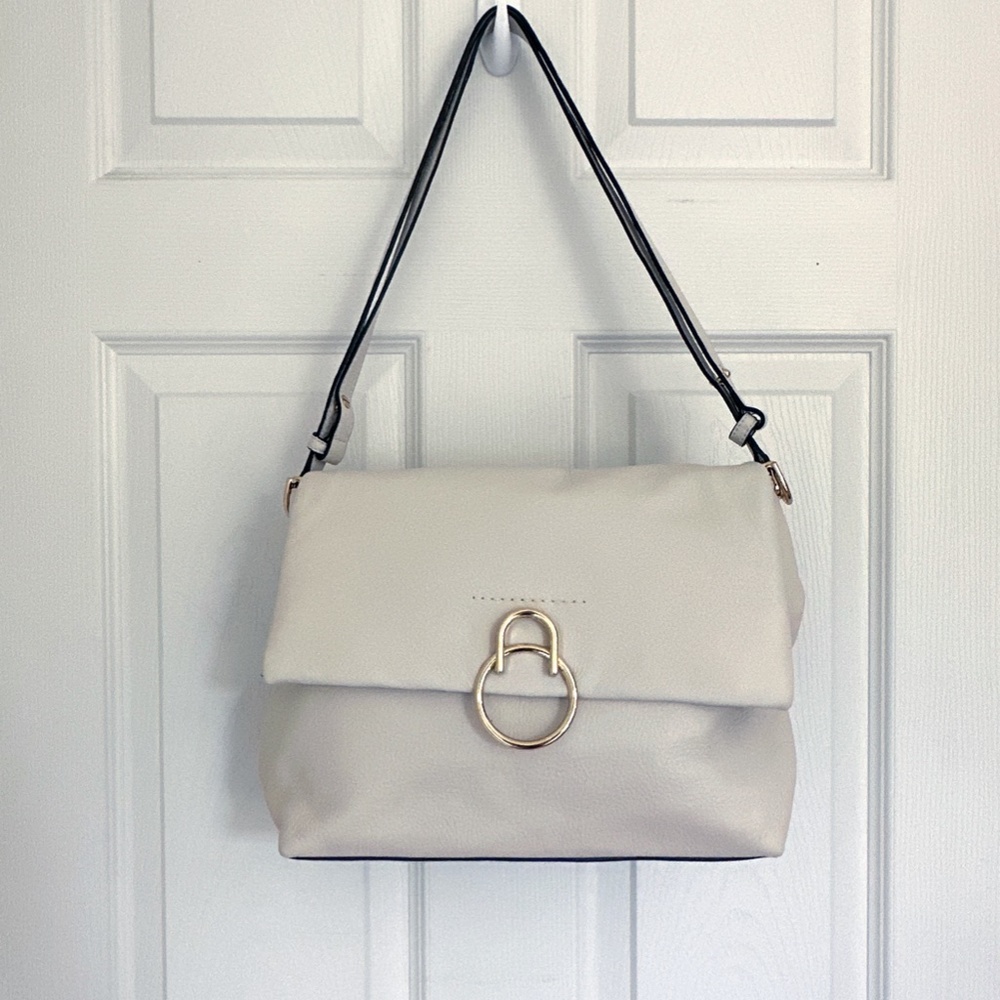 Vince Camuto Plum Leather Shoulder Bag, Birch/Beige